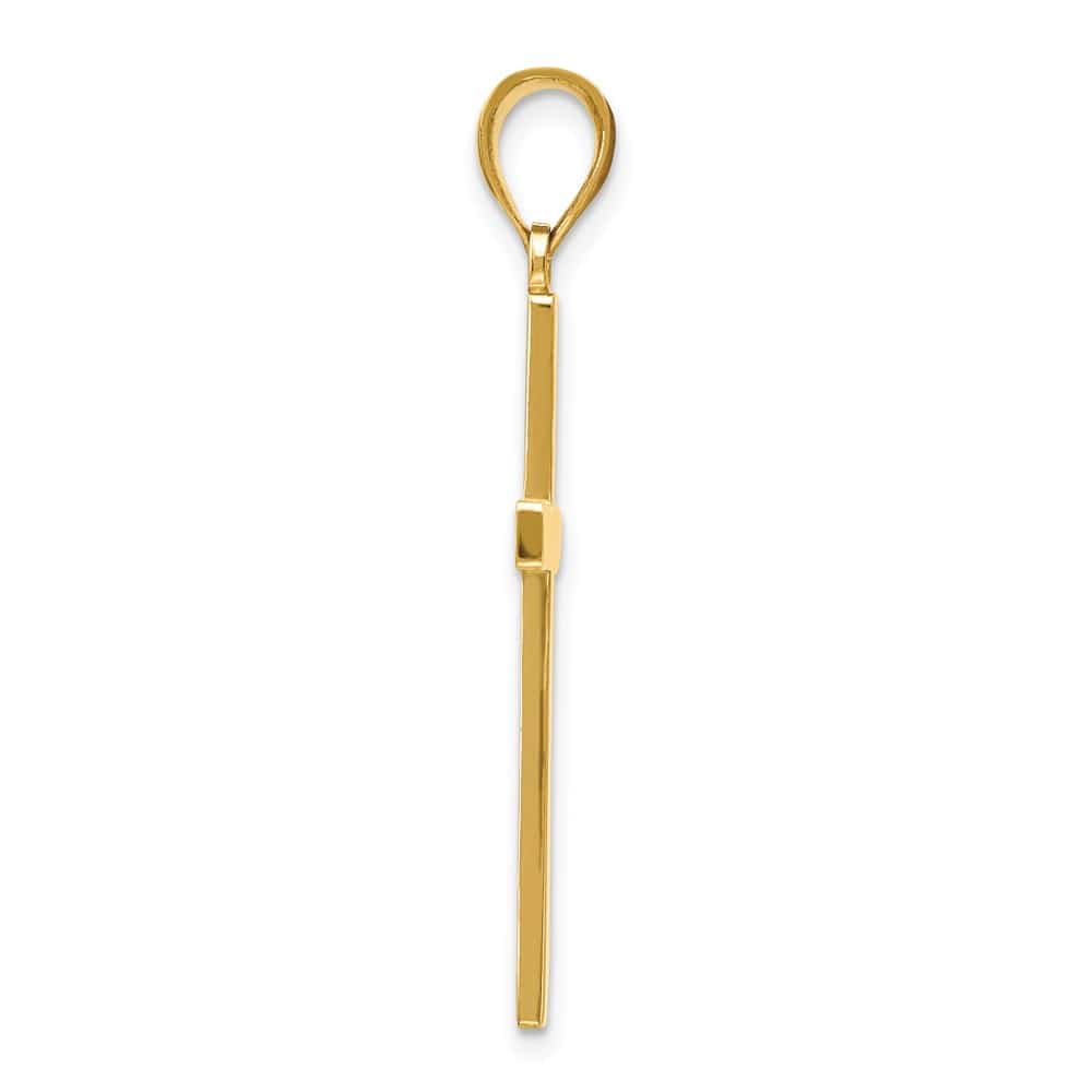 10K Yellow Gold Solid Polished Large Latin Cross Pendant