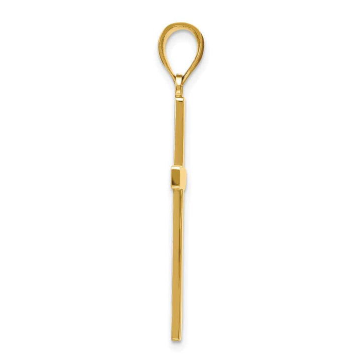10K Yellow Gold Solid Polished Large Latin Cross Pendant