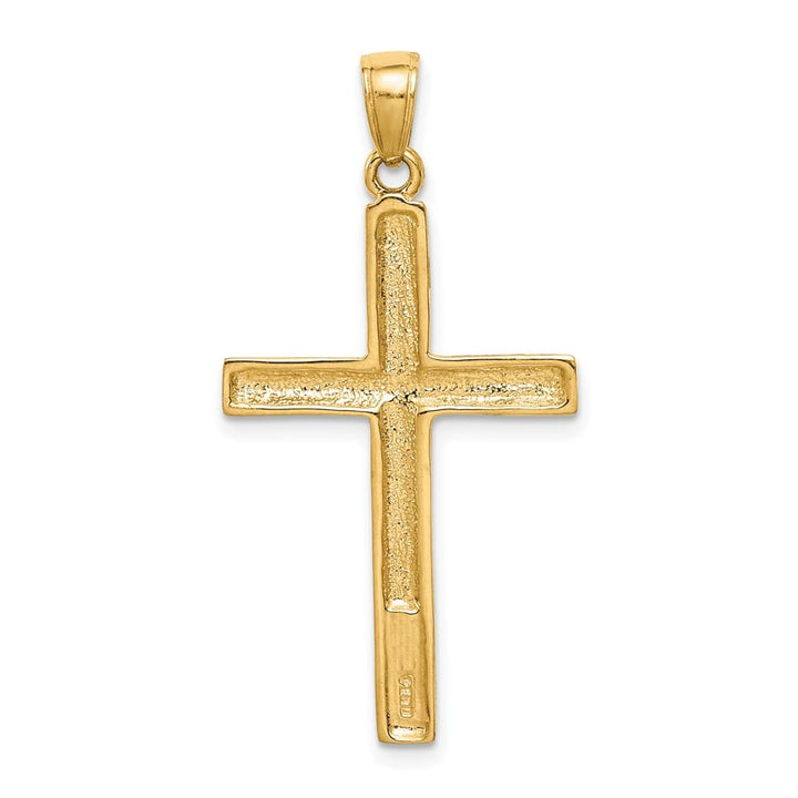 10K Yellow Gold Solid Polished Large Latin Cross Pendant