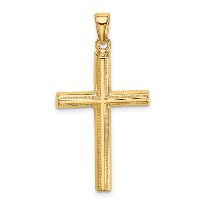 10K Yellow Gold Solid Polished Large Latin Cross Pendant