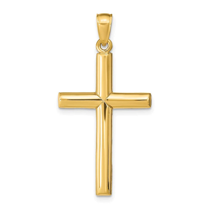10K Yellow Gold Solid Polished Large Latin Cross Pendant