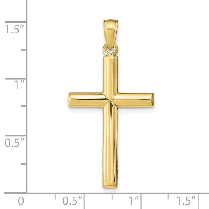 10K Yellow Gold Solid Polished Large Latin Cross Pendant