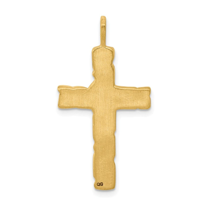 10K Yellow Gold Solid Polished Large Nugget Latin Cross Pendant
