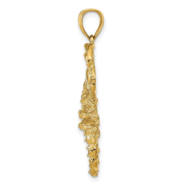 10K Yellow Gold Solid Polished Large Open-Backed Scorpion Pendant