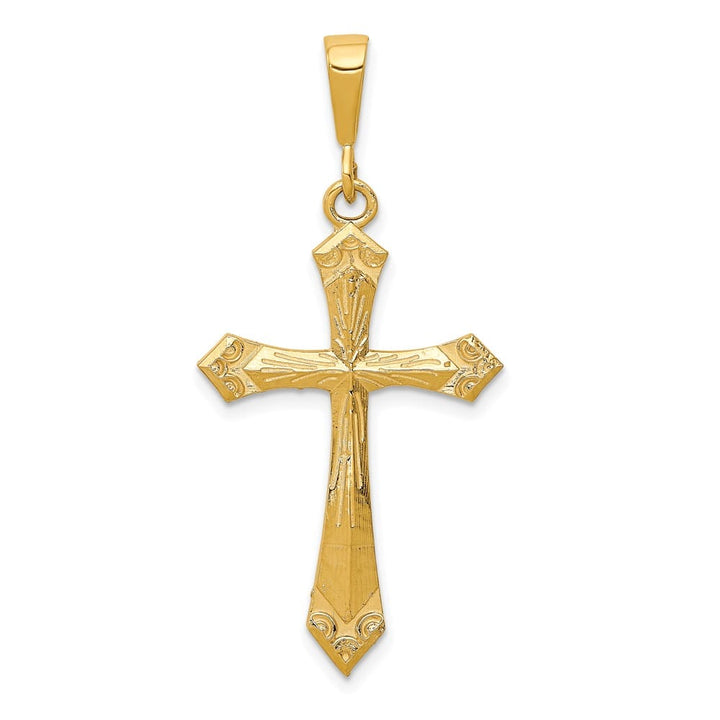 10K Yellow Gold Solid Polished Large Passion Cross Charm