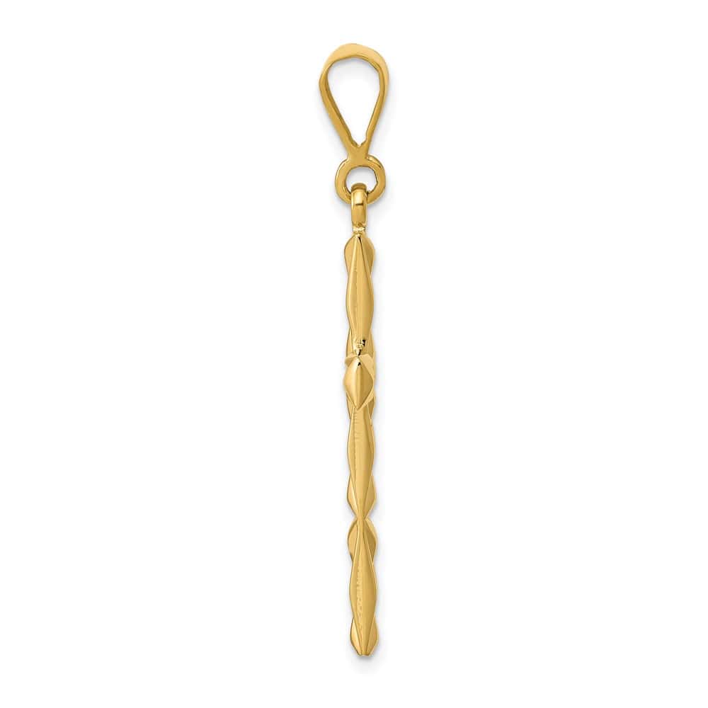 10K Yellow Gold Solid Polished Large Reversible Latin Cross Pendant