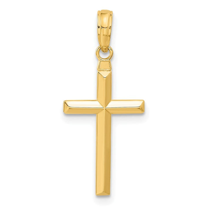 10K Yellow Gold Solid Polished Large Reversible Latin Cross Pendant