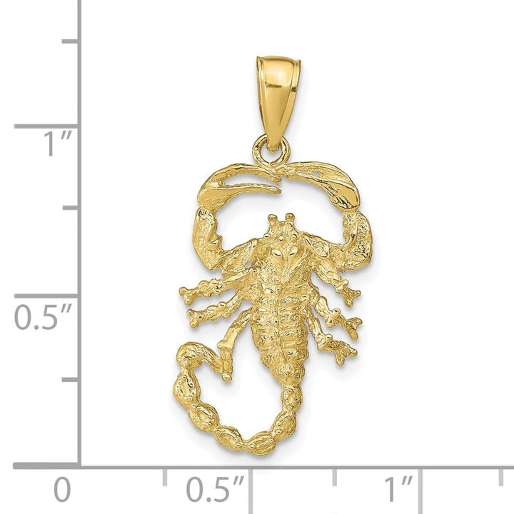 10K Yellow Gold Solid Polished Large Scorpion Charm