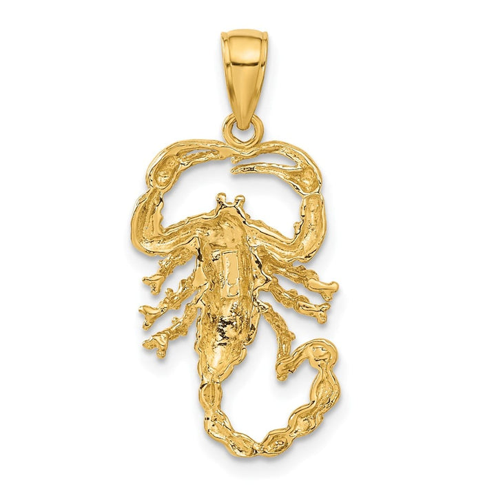 10K Yellow Gold Solid Polished Large Scorpion Charm