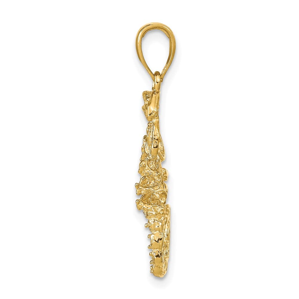 10K Yellow Gold Solid Polished Large Scorpion Charm
