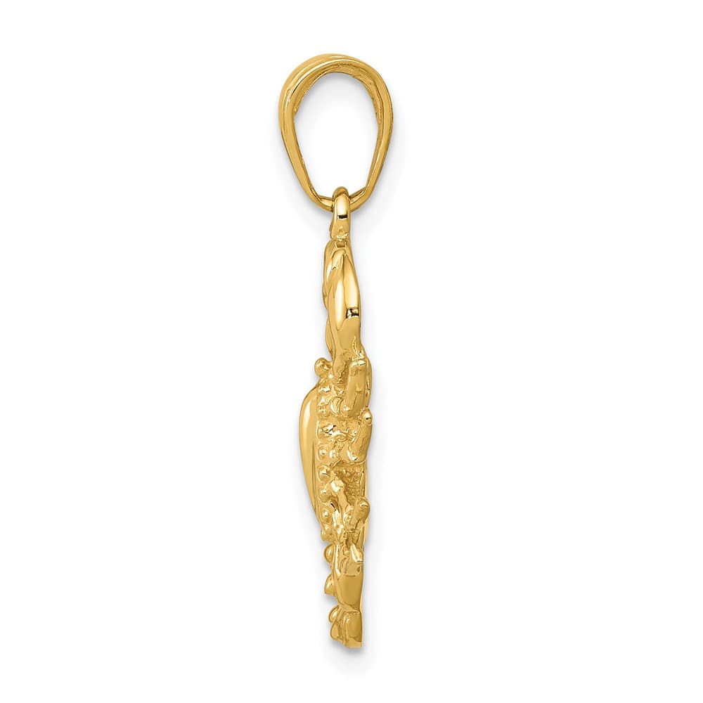 10K Yellow Gold Solid Polished Large Scorpion Pendant