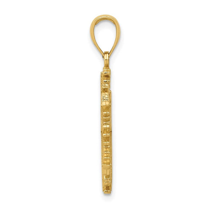 10K Yellow Gold Solid Polished Large Snowflake Pendant