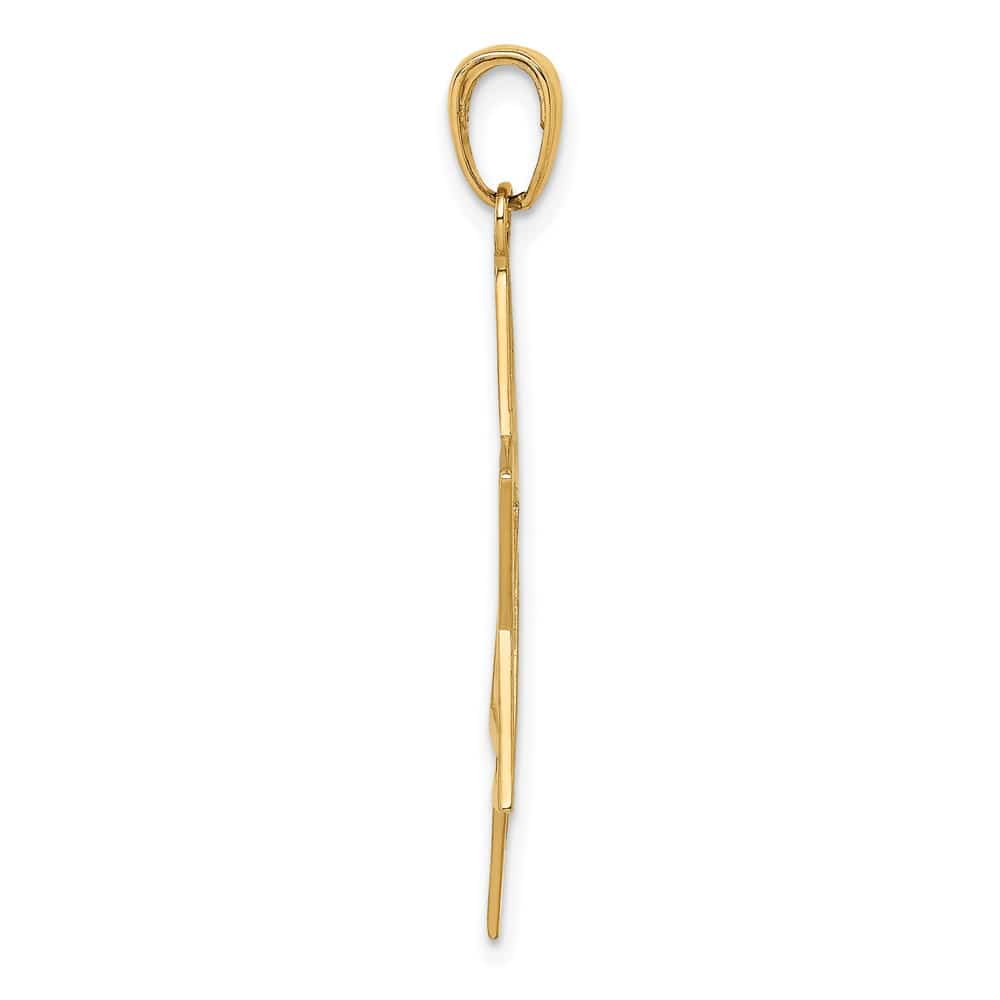 10K Yellow Gold Solid Polished Large Star of David Charm