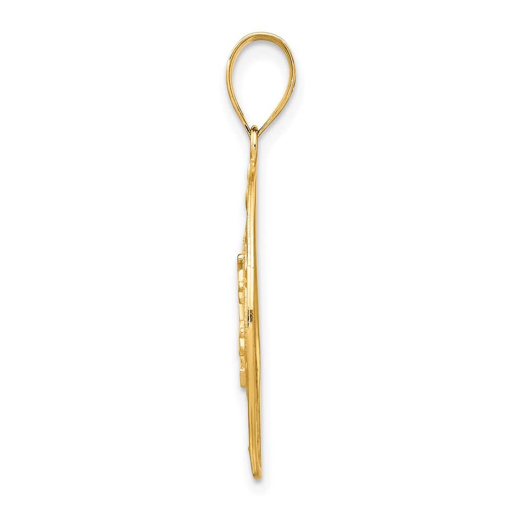 10K Yellow Gold Solid Polished Large Sun with Moon and Stars Charm