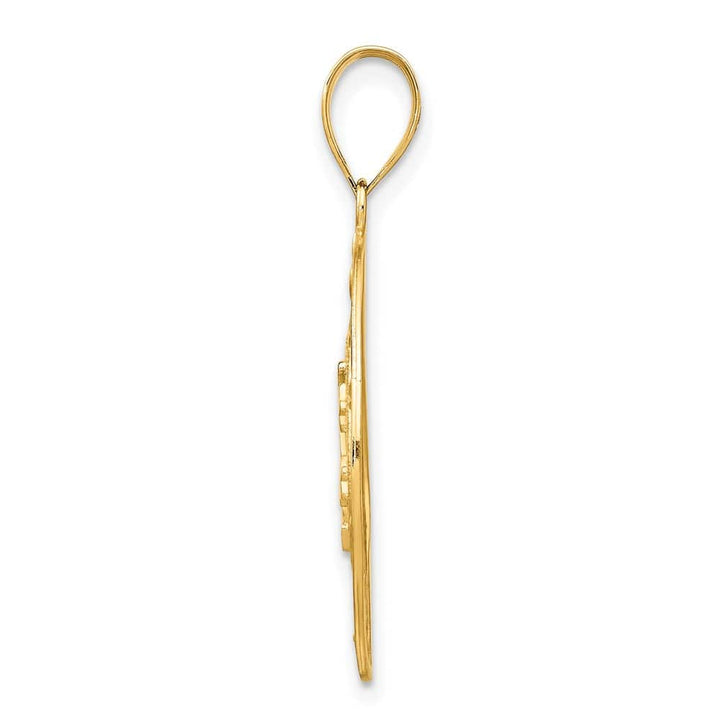 10K Yellow Gold Solid Polished Large Sun with Moon and Stars Charm