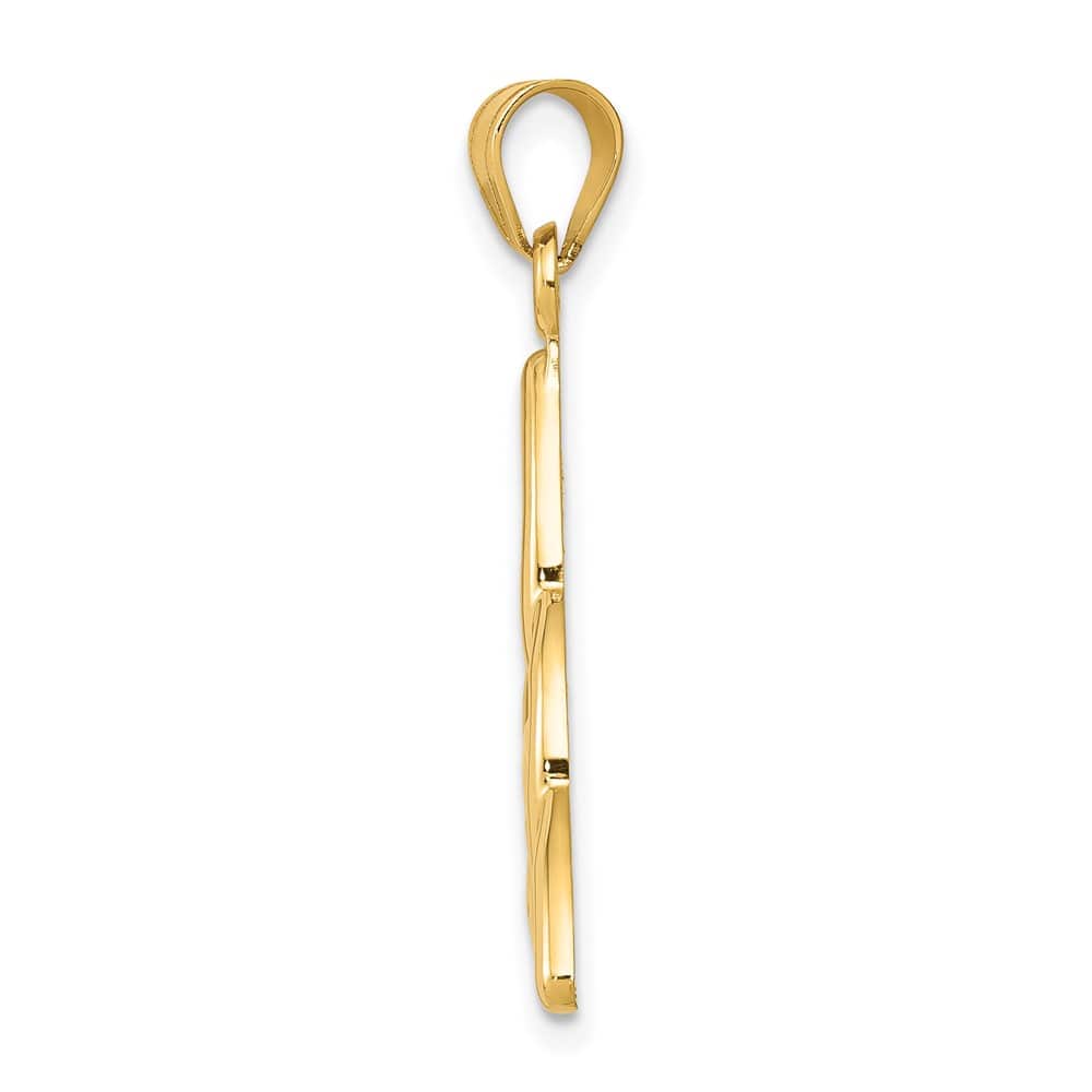 10K Yellow Gold Solid Polished Large Trinity Pendant