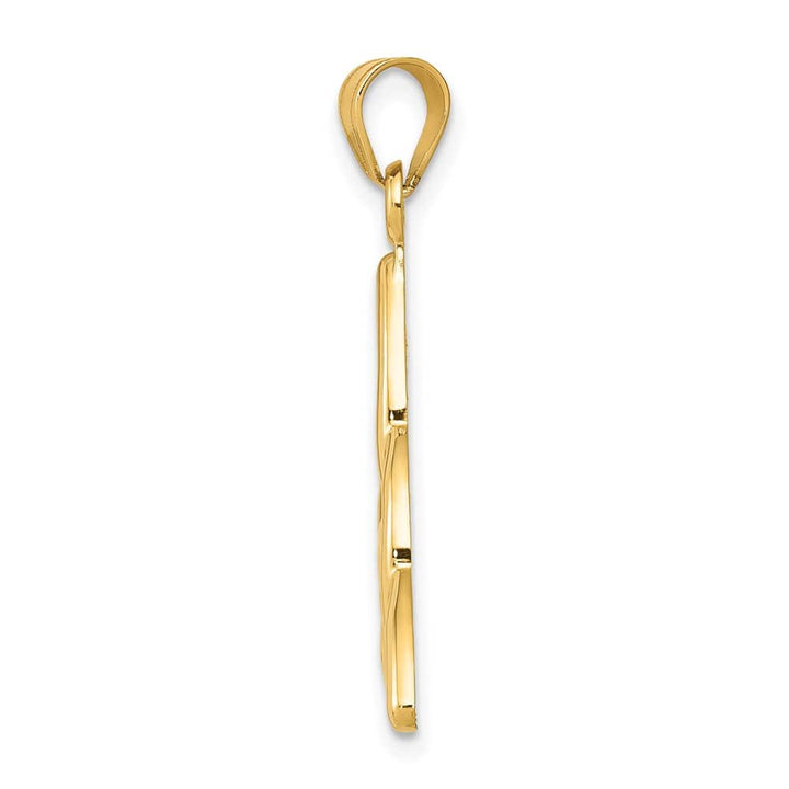 10K Yellow Gold Solid Polished Large Trinity Pendant
