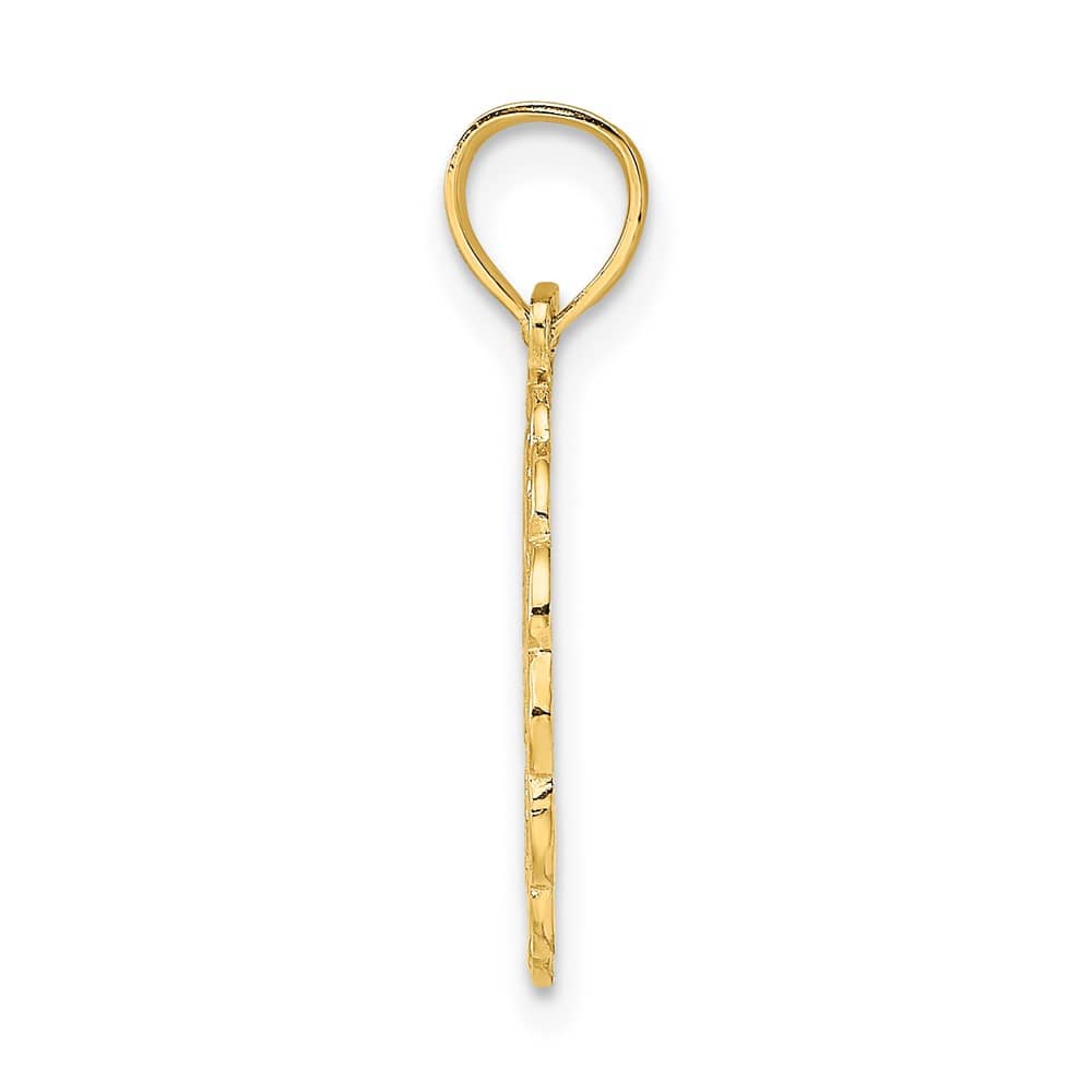 10K Yellow Gold Solid Polished Large Wife of the Year Pendant