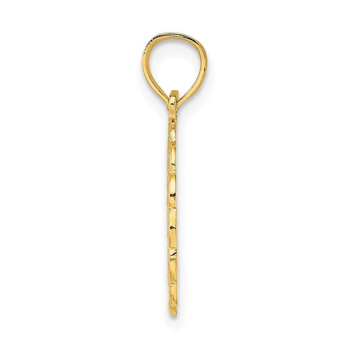 10K Yellow Gold Solid Polished Large Wife of the Year Pendant