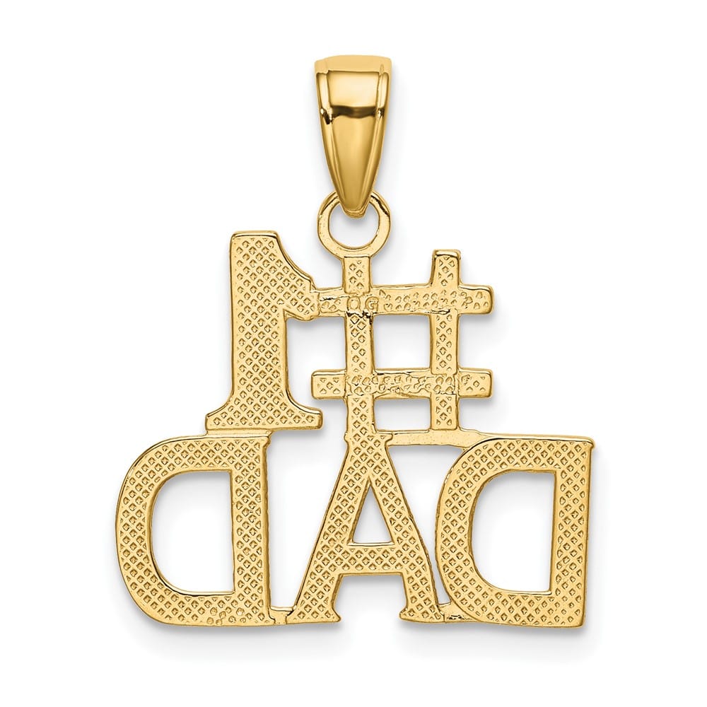 10K Yellow Gold Solid Polished Medium #1 DAD Charm