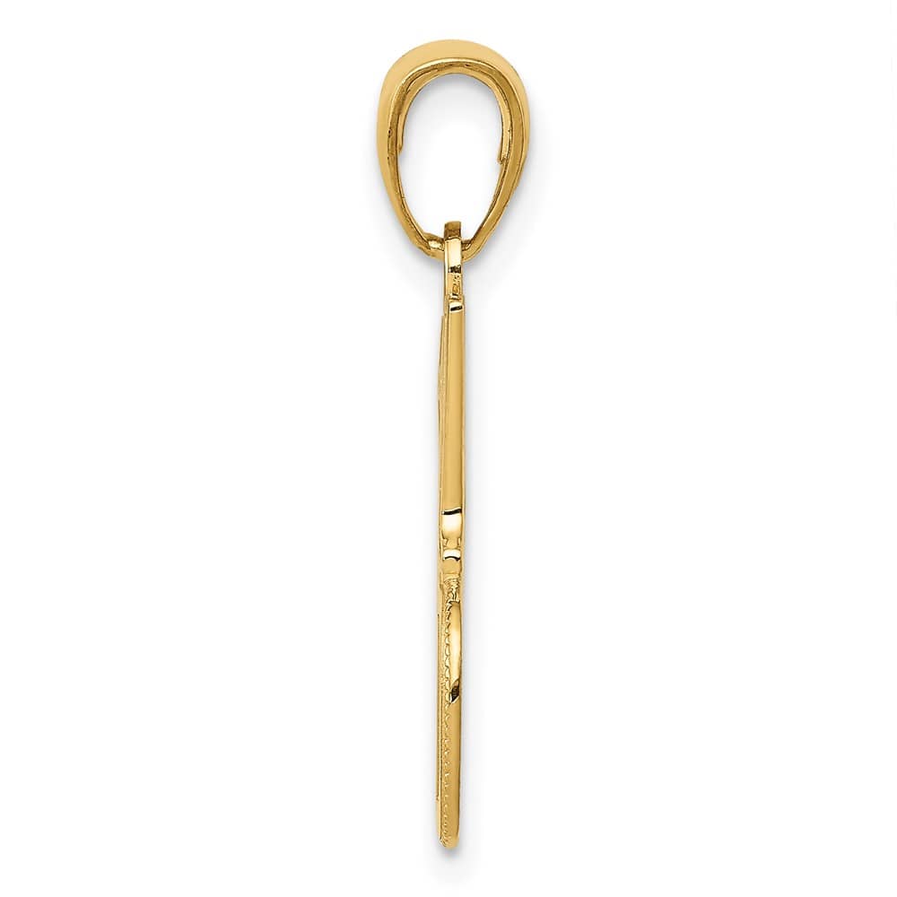 10K Yellow Gold Solid Polished Medium #1 DAD Charm