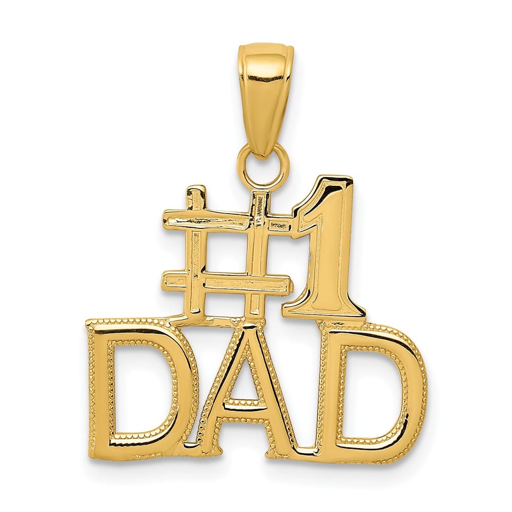 10K Yellow Gold Solid Polished Medium #1 DAD Charm