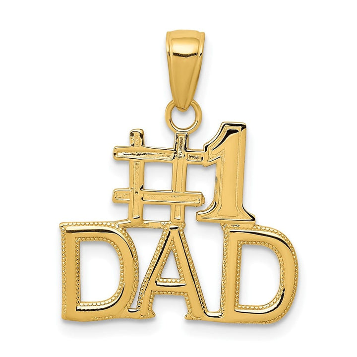 10K Yellow Gold Solid Polished Medium #1 DAD Charm