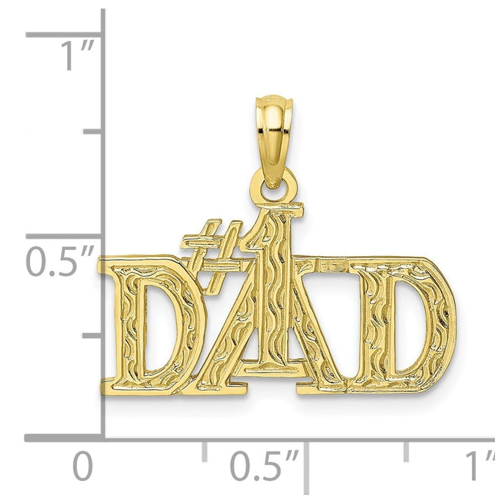 10K Yellow Gold Solid Polished Medium #1 DAD Pendant