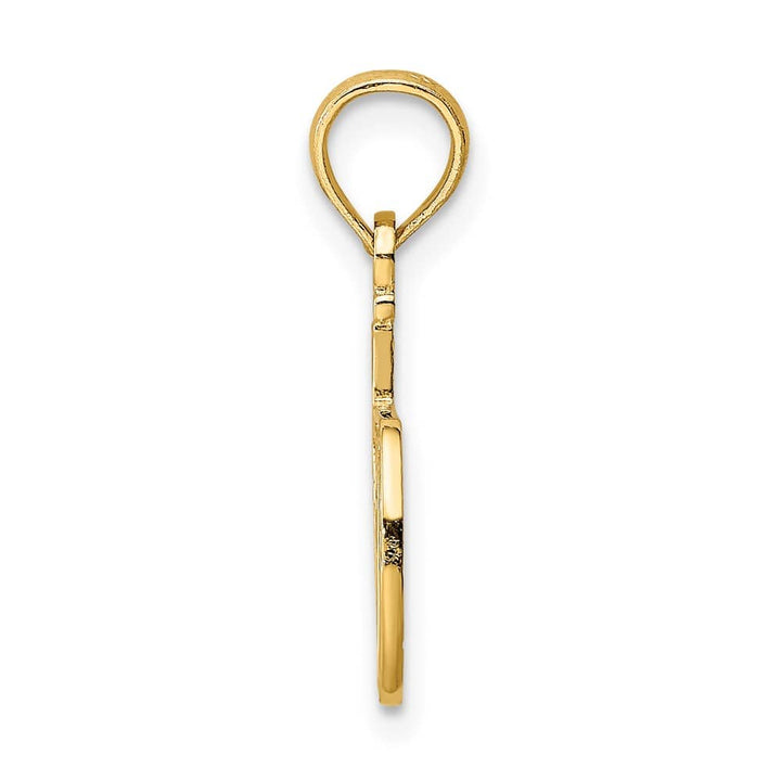 10K Yellow Gold Solid Polished Medium #1 DAD Pendant