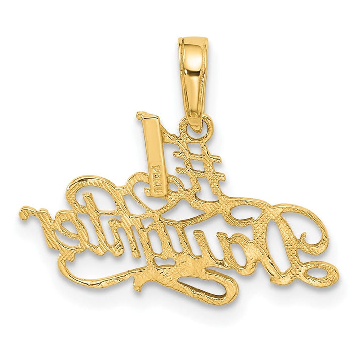 10K Yellow Gold Solid Polished Medium #1 Daughter Script Pendant