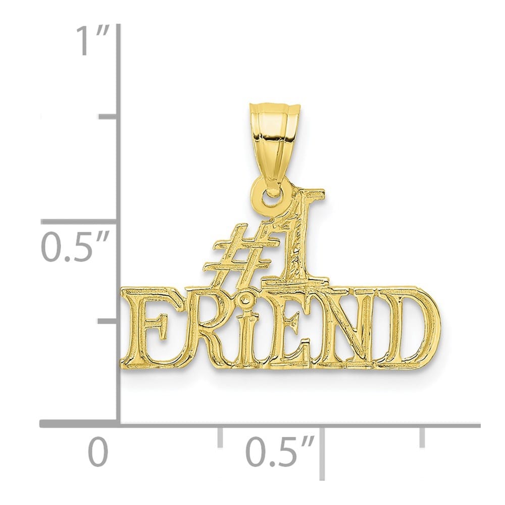 10K Yellow Gold Solid Polished Medium #1 Friend Pendant