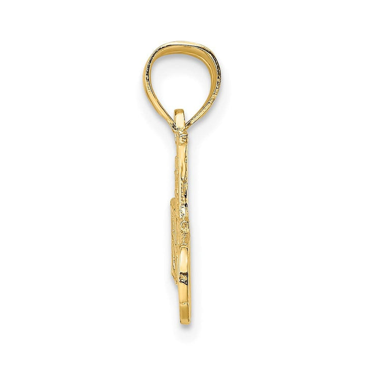 10K Yellow Gold Solid Polished Medium #1 Friend Pendant