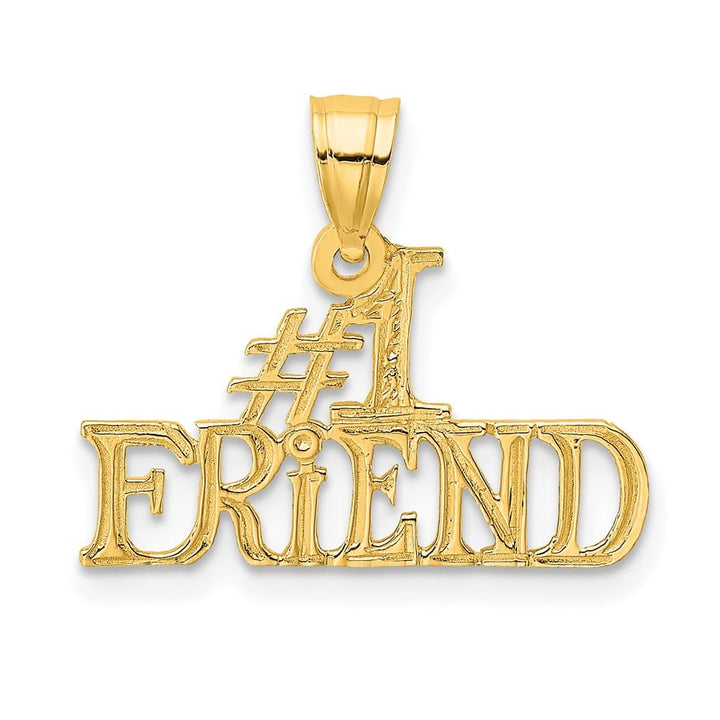 10K Yellow Gold Solid Polished Medium #1 Friend Pendant