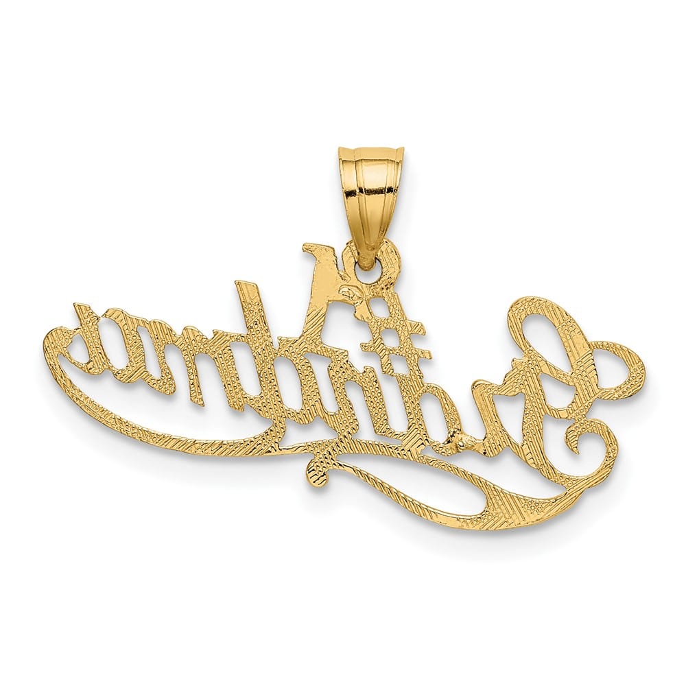 10K Yellow Gold Solid Polished Medium #1 GRANDMA Pendant