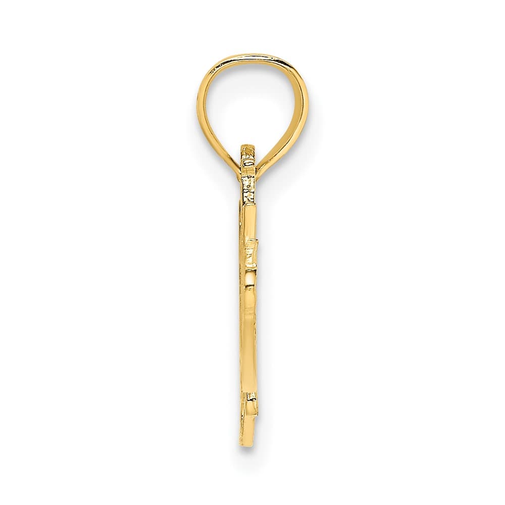 10K Yellow Gold Solid Polished Medium #1 GRANDMA Pendant