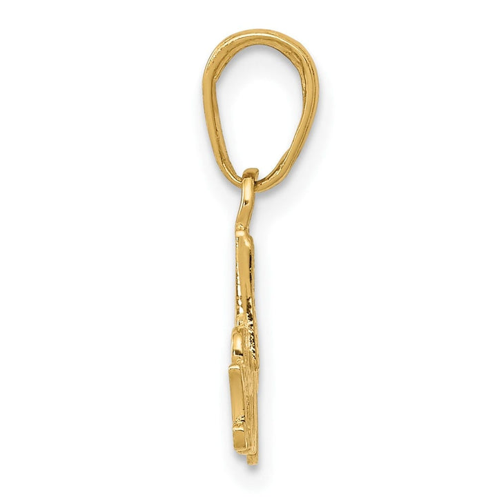 10K Yellow Gold Solid Polished Medium #1 MOM Charm