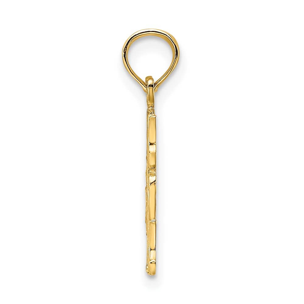 10K Yellow Gold Solid Polished Medium #1 MOM Pendant