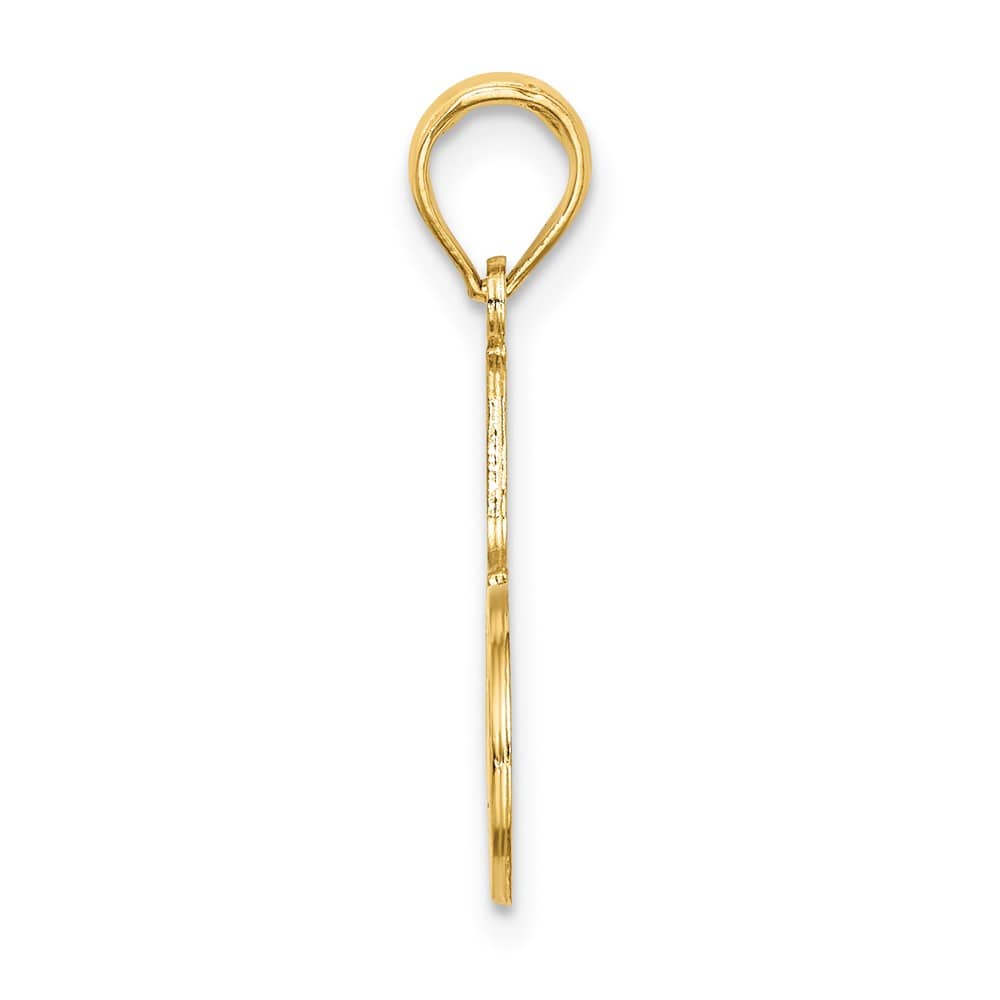 10K Yellow Gold Solid Polished Medium #1 Mother Pendant