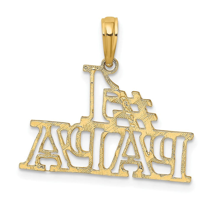 10K Yellow Gold Solid Polished Medium #1 Papa Cut-out Charm