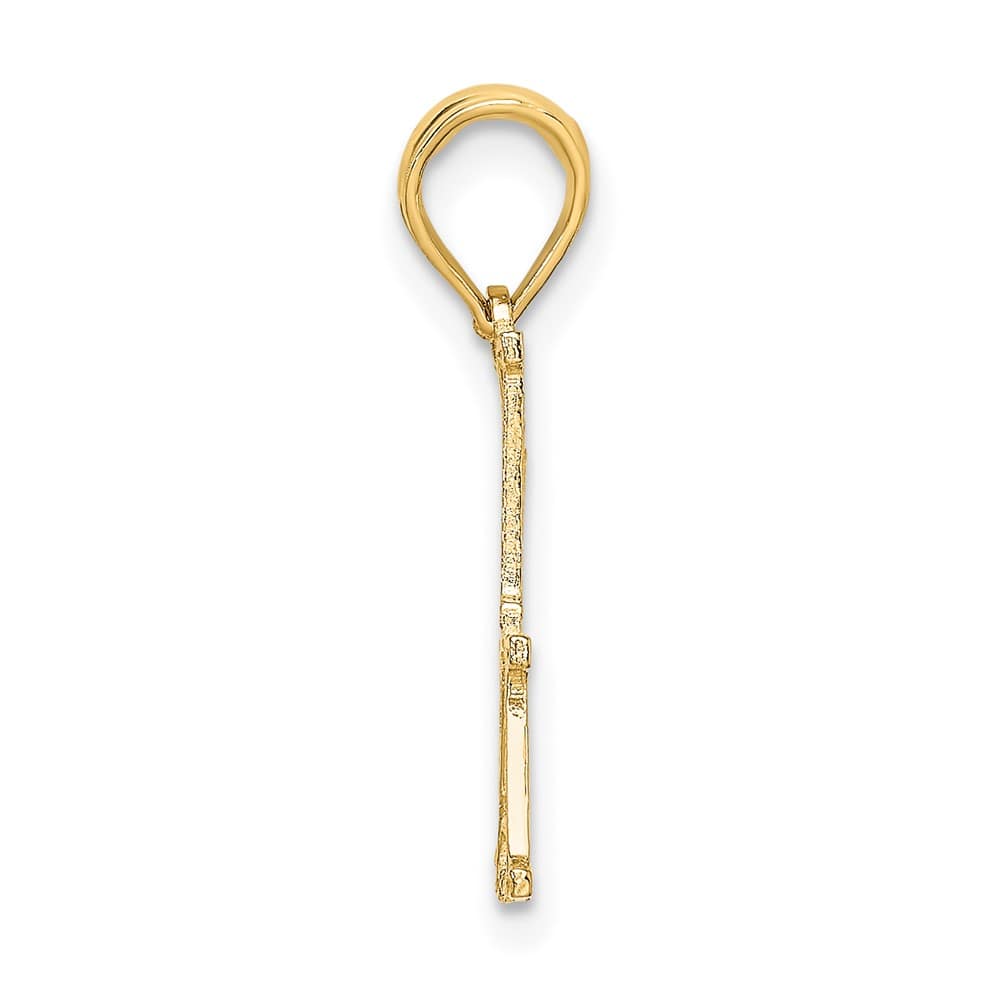10K Yellow Gold Solid Polished Medium #1 Papa Cut-out Charm