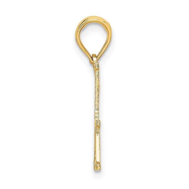 10K Yellow Gold Solid Polished Medium #1 Papa Cut-out Charm