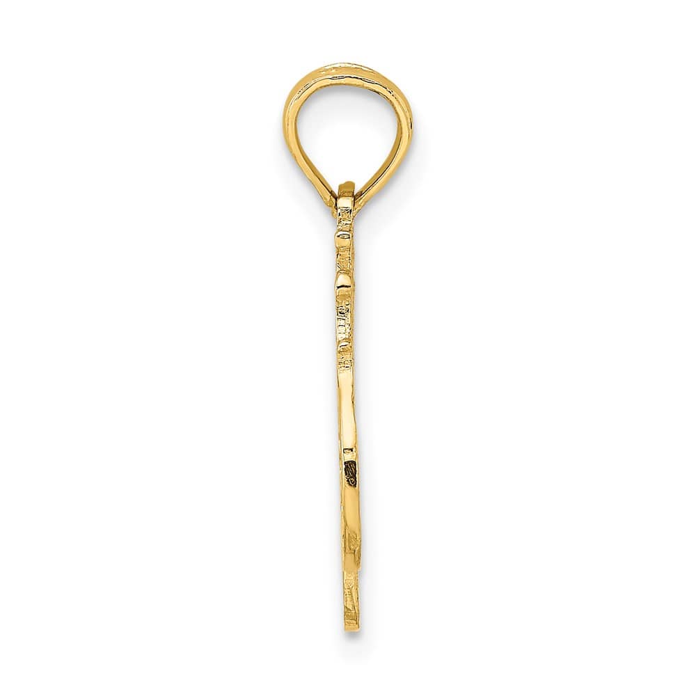 10K Yellow Gold Solid Polished Medium #1 Wife Pendant