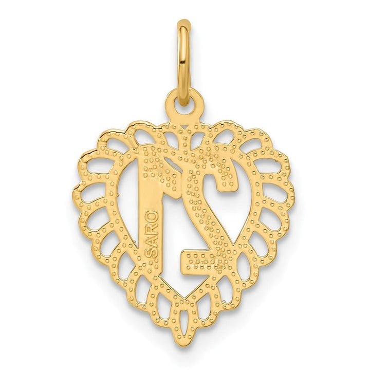 10K Yellow Gold Solid Polished Medium 21 in Heart Charm