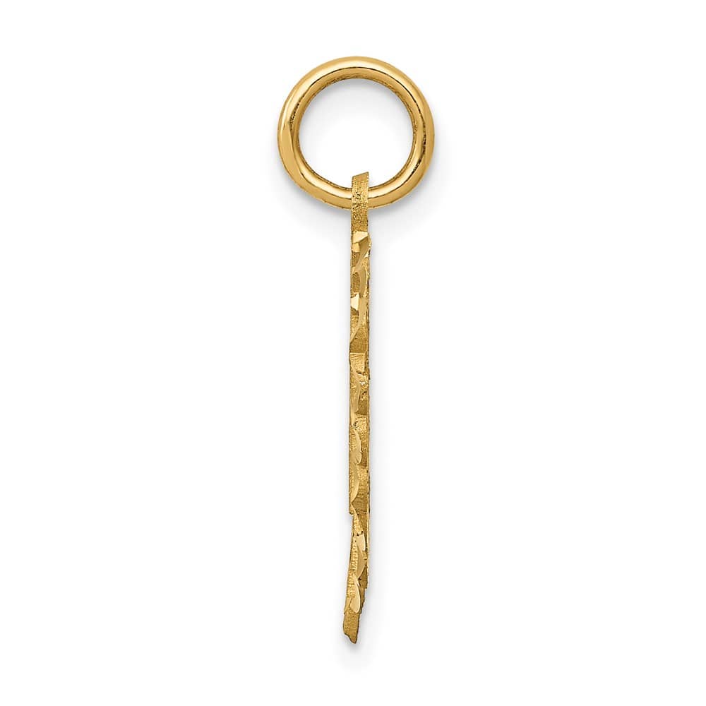 10K Yellow Gold Solid Polished Medium 21 in Heart Charm
