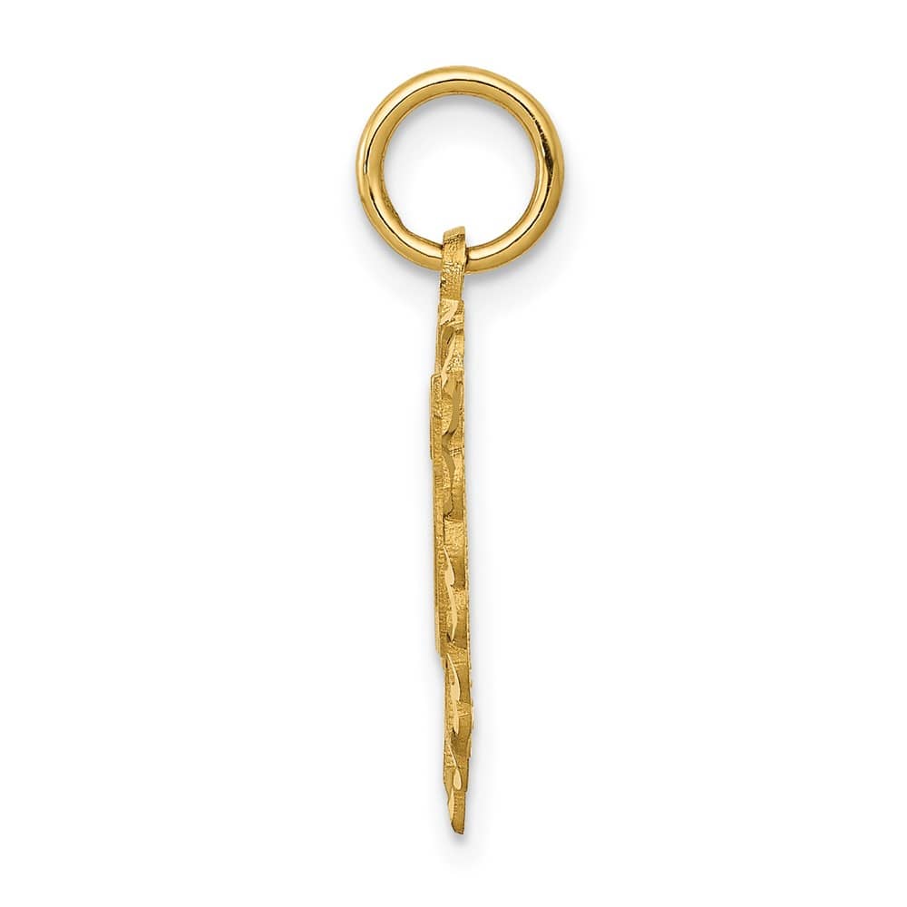10K Yellow Gold Solid Polished Medium 25 in Heart Charm
