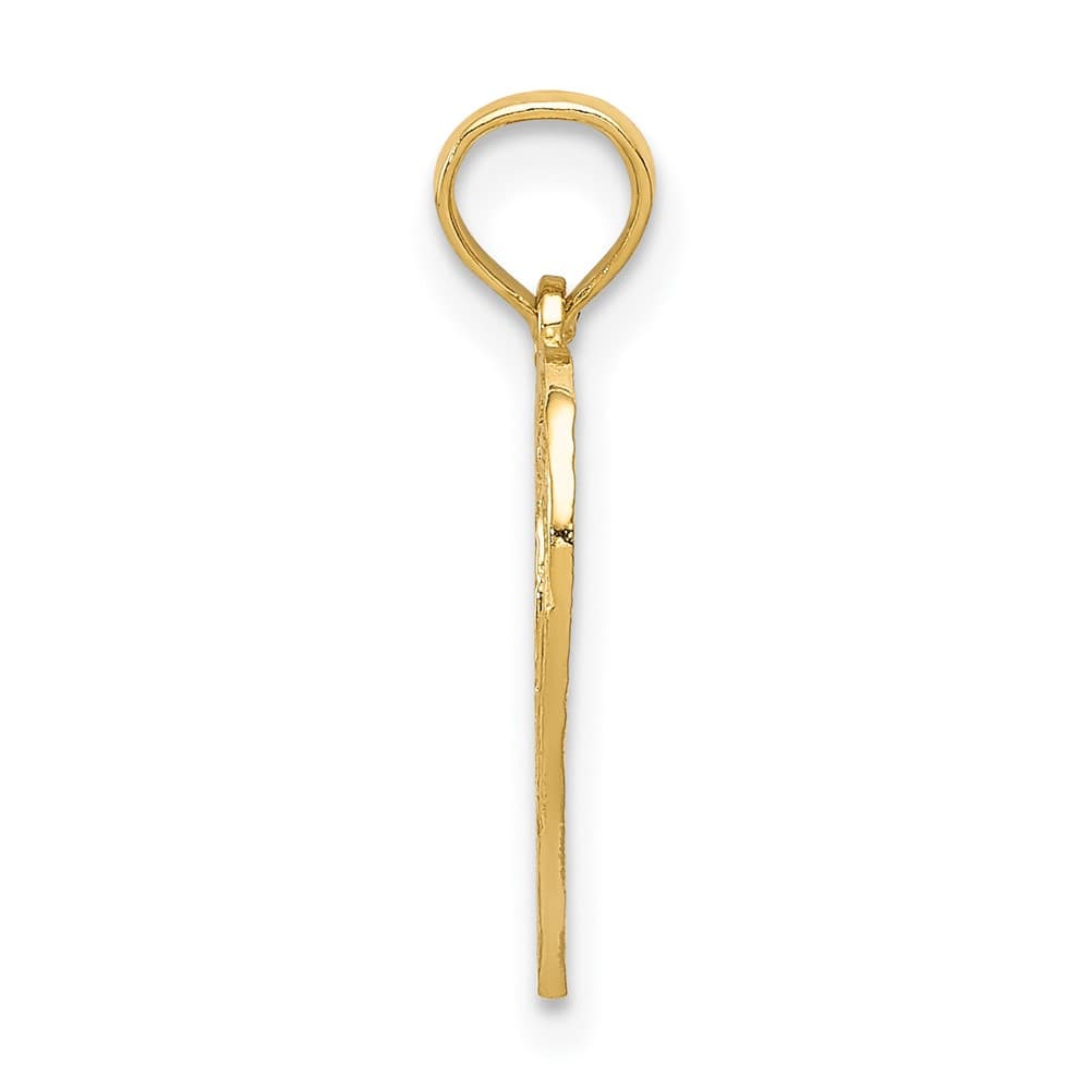 10K Yellow Gold Solid Polished Medium 30 in Heart Cut-out Pendant