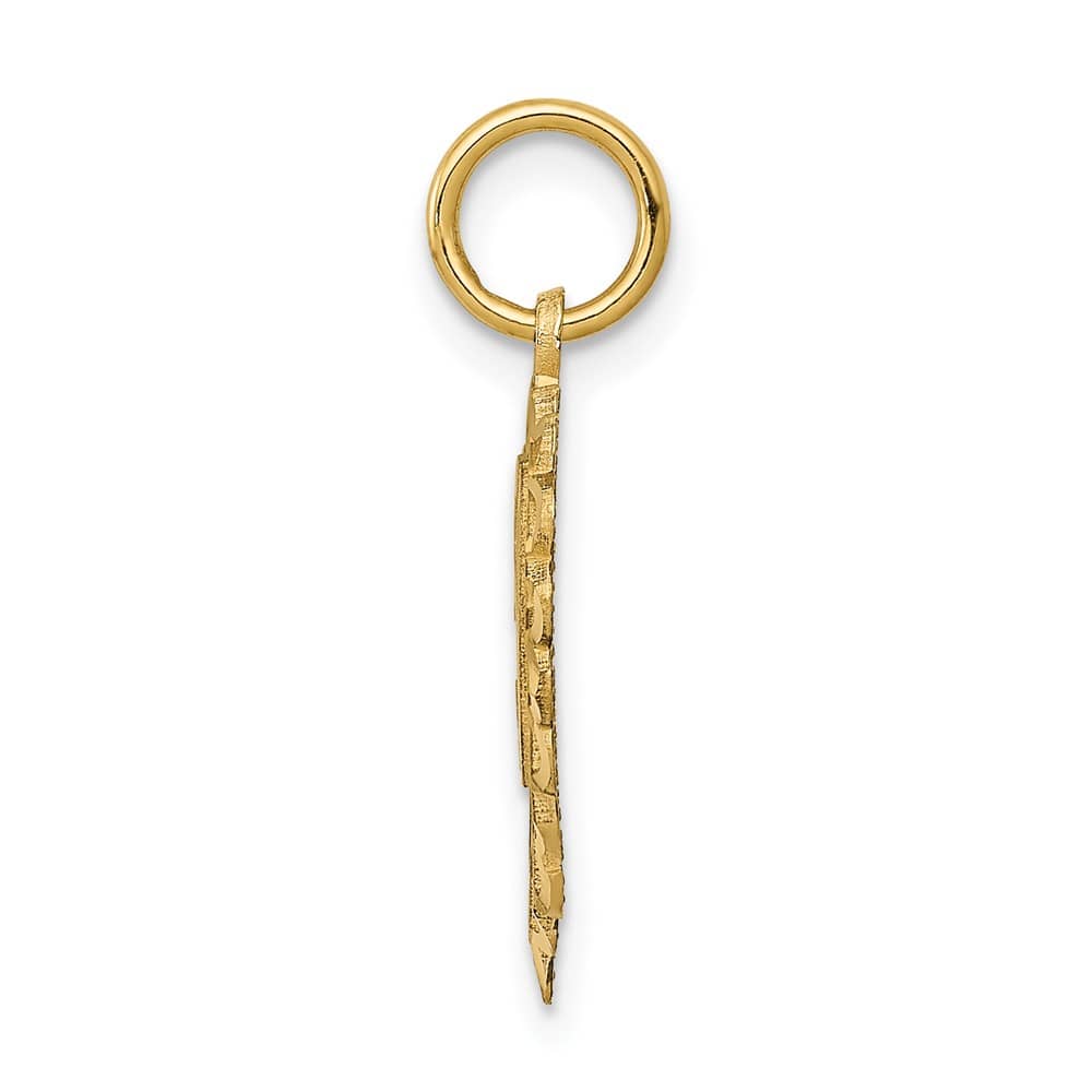10K Yellow Gold Solid Polished Medium 50 in Heart Charm