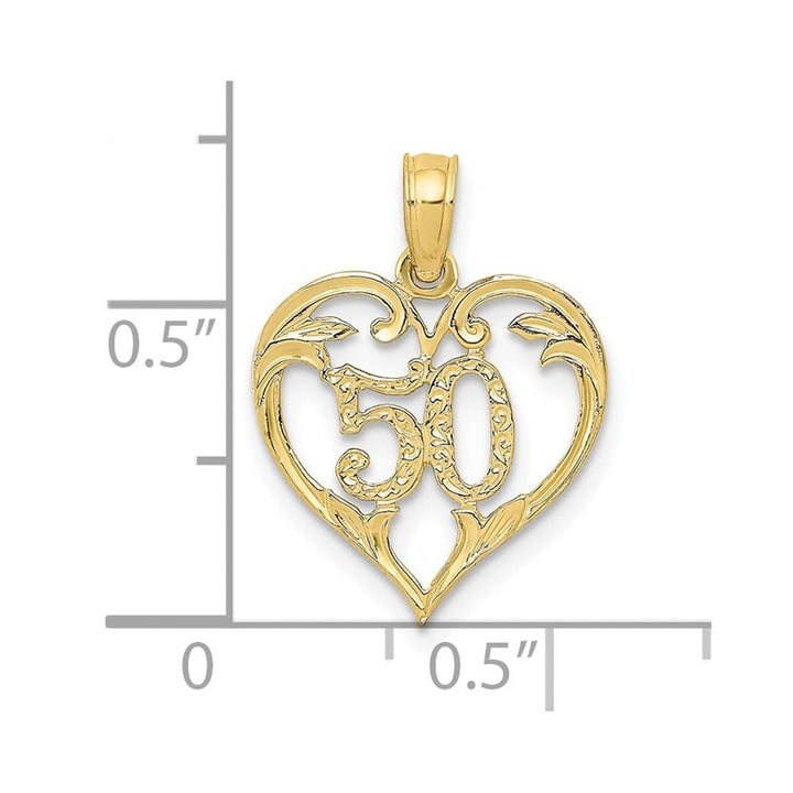 10K Yellow Gold Solid Polished Medium 50 in Heart Cut-out Pendant