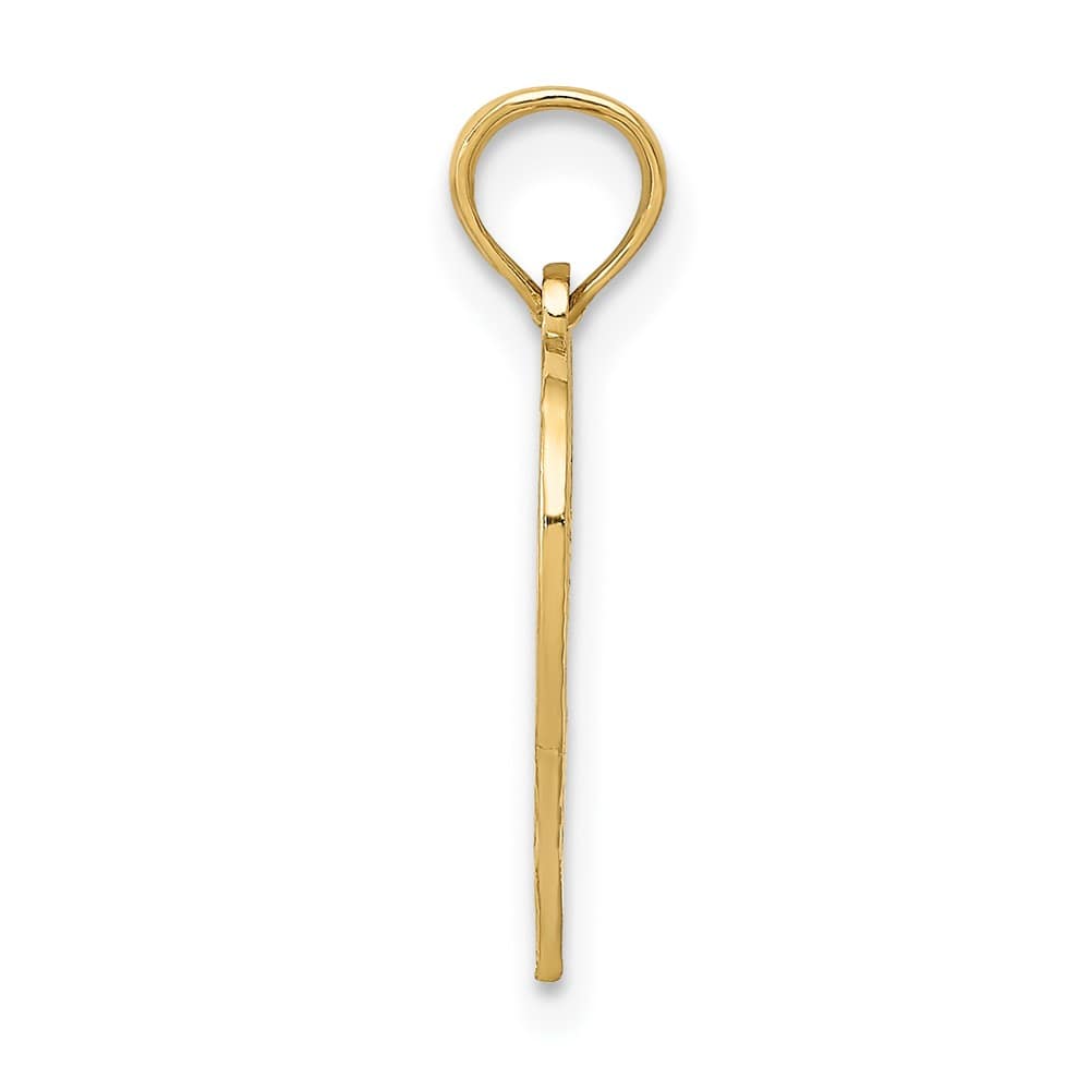10K Yellow Gold Solid Polished Medium 50 in Heart Cut-out Pendant