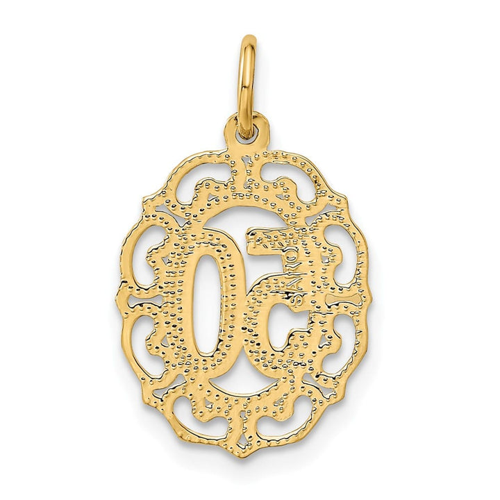 10K Yellow Gold Solid Polished Medium 50 in Oval Pendant